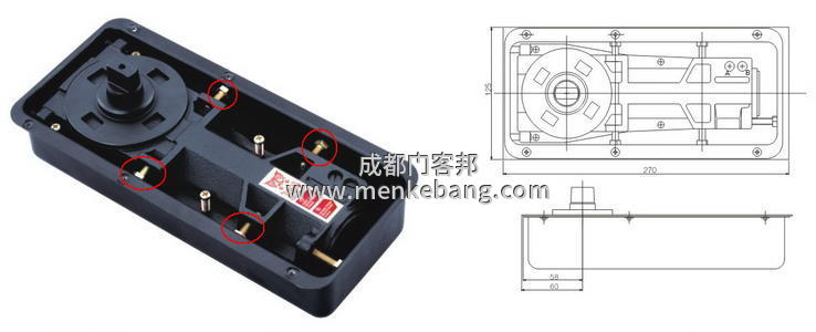 玻璃門合不上地彈簧怎么調,玻璃門地彈簧左右怎么調